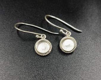 Sterling Silver  Close Blank Earring, Bezel Setting