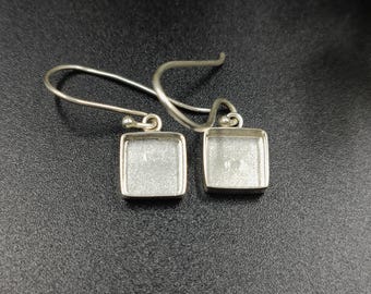 Sterling Silver  Close Blank Earring, Bezel Setting
