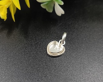 Sterling Silver  Close Blank Pendant, Bezel Setting