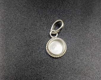 Sterling Silver  Close Blank Pendant, Bezel Setting