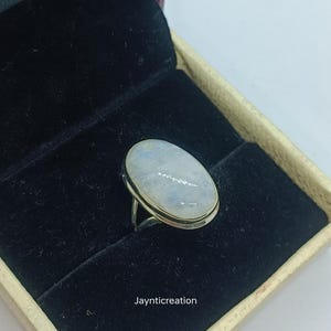 Boho Moonstone Ring: Handmade 925 Sterling Silver