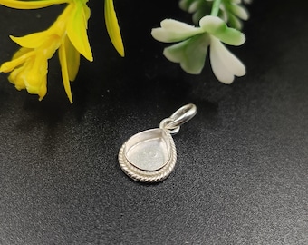 Sterling Silver  Close Blank  Pendant, Bezel Setting