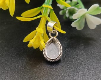 Sterling Silver  Close Blank  Pendant, Bezel Setting
