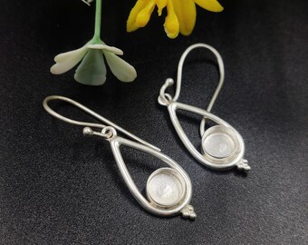 Sterling Silver  Close Blank Earring, Bezel Setting