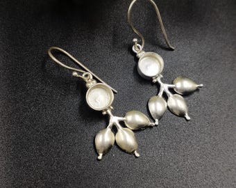 Sterling Silver  Close Blank Earring, Bezel Setting