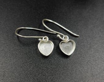 Sterling Silver  Close Blank Earring, Bezel Setting