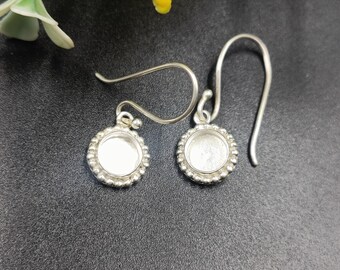Sterling Silver  Close Blank Earring, Bezel Setting