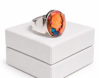 925 Sterling Silver Turquoise Gemstone Ring for Women | Handmade Statement Ring