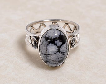 Handmade White Buffelo Ring, Solid 925 Sterling Silver Statement Ring