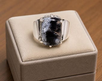 Handmade White Buffelo Ring, Solid 925 Sterling Silver Statement Ring