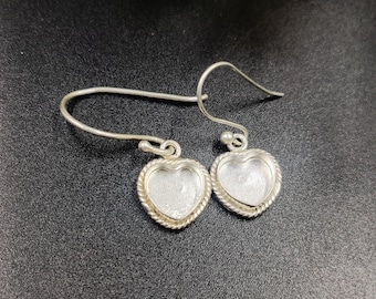 Sterling Silver  Close Blank Earring, Bezel Setting