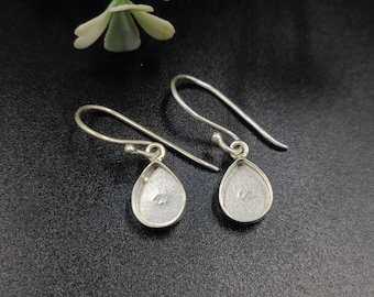 Sterling Silver  Close Blank  Earring, Bezel Setting