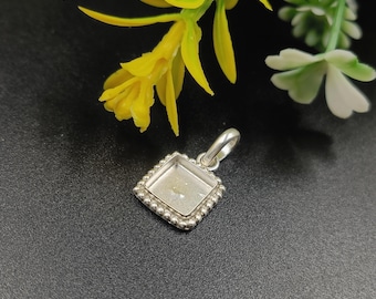 Sterling Silver  Close Blank Pendant, Bezel Setting