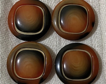 Vintage Orange and Black Swirl Buttons – Set of 4 – 27.7mm – Marbled Plastic Buttons – Retro Sewing & Craft Supplies, blazer replacement