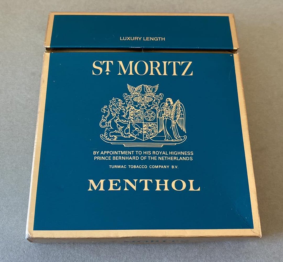 where to buy st moritz cigarettes Vintage Empty Cigarette Pack St Moritz/turmac No Tobacco Included, Iconic  Logo Box, No Tobacco Included, Iconic Logo Box, Empty Pack Display