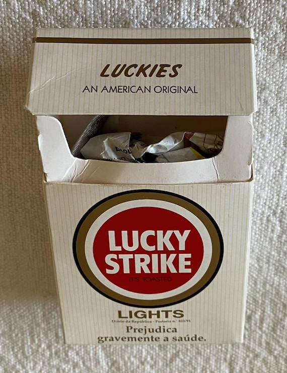 lucky lights cigarettes Vintage Lucky Strike Lights Cigarette Cigarettes Cigarette Paper Box Empty  Cigarette Pack Zigaretten Sigarette Cigarros