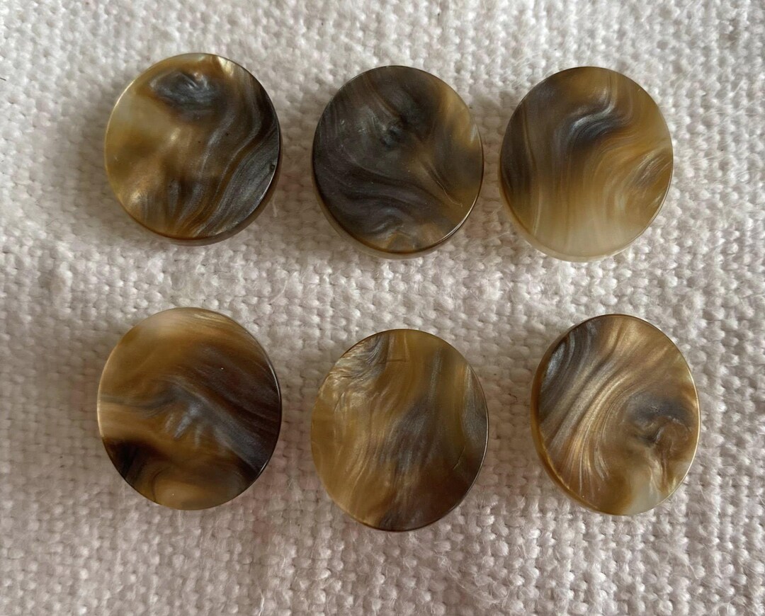 Vintage Marble Effect Buttons With Shank 22.4mm and 17.4mm Caramel Etsy ...