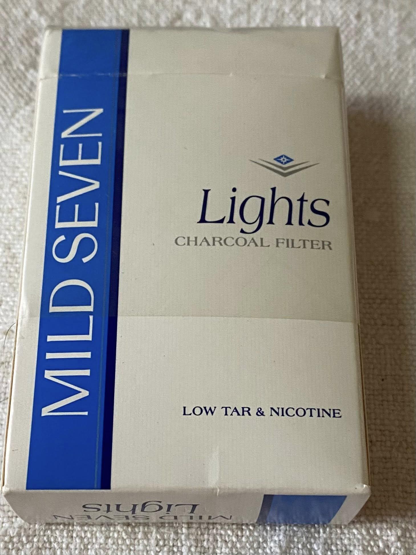 Vintage Mild Seven Lights Cigarette Pack | Charcoal Filter Low Tar & Nicotine | Luxury Box Only, Empty Cigarette Pack, Collectible Cig Pack,
