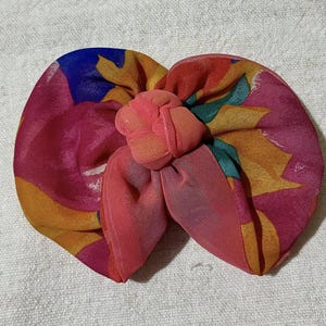 Fermaglio per capelli vintage grande e colorato in chiffon con fiocco – clip, fermaglio classico per acconciatura raccolta, fermaglio, fermagli per capelli abbinati, – Accessorio per capelli femminile di tendenza