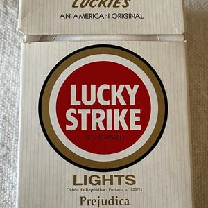 Vintage Lucky Strike Lights Cigarette Cigarettes Cigarette Paper Box Empty Cigarette Pack Zigaretten Sigarette Cigarettes