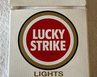 Vintage Lucky Strike Lights Cigarette Cigarettes Cigarette Paper Box Empty Cigarette Pack Zigaretten Sigarette Cigarros