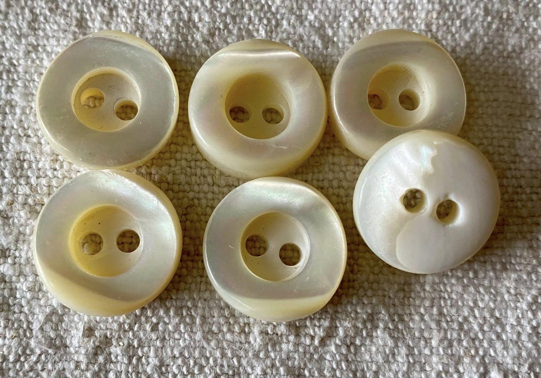 Thick Mother of Pearl Style Buttons 17mm & 20mm | Ivory Cream
