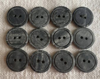Vintage Gray Marble Effect Buttons 20mm | New Old Stock Sewing Buttons | sewing supplies, etsy sellers, diy sewing projects, blazer replacement
