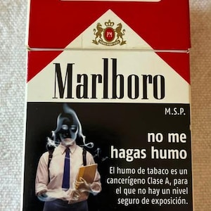 Tomt Marlboro cigarettpaket Spanien Anti-rökdesign Samlarförpackning Tobaksask Reklam Memorabilia NOS 2000-talet