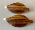 Vintage, 2 x Hair Clips, Retro 70s/80s, Brown, 5.5cm Long, Acrylic, Leaves product logo