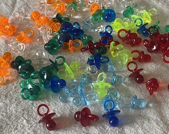 Vintage Baby Pacifiers NOS | 1980s 1990s Colorful Plastic Dummies | Retro Nursery Decor | Unused Deadstock Set Collectible Gift
