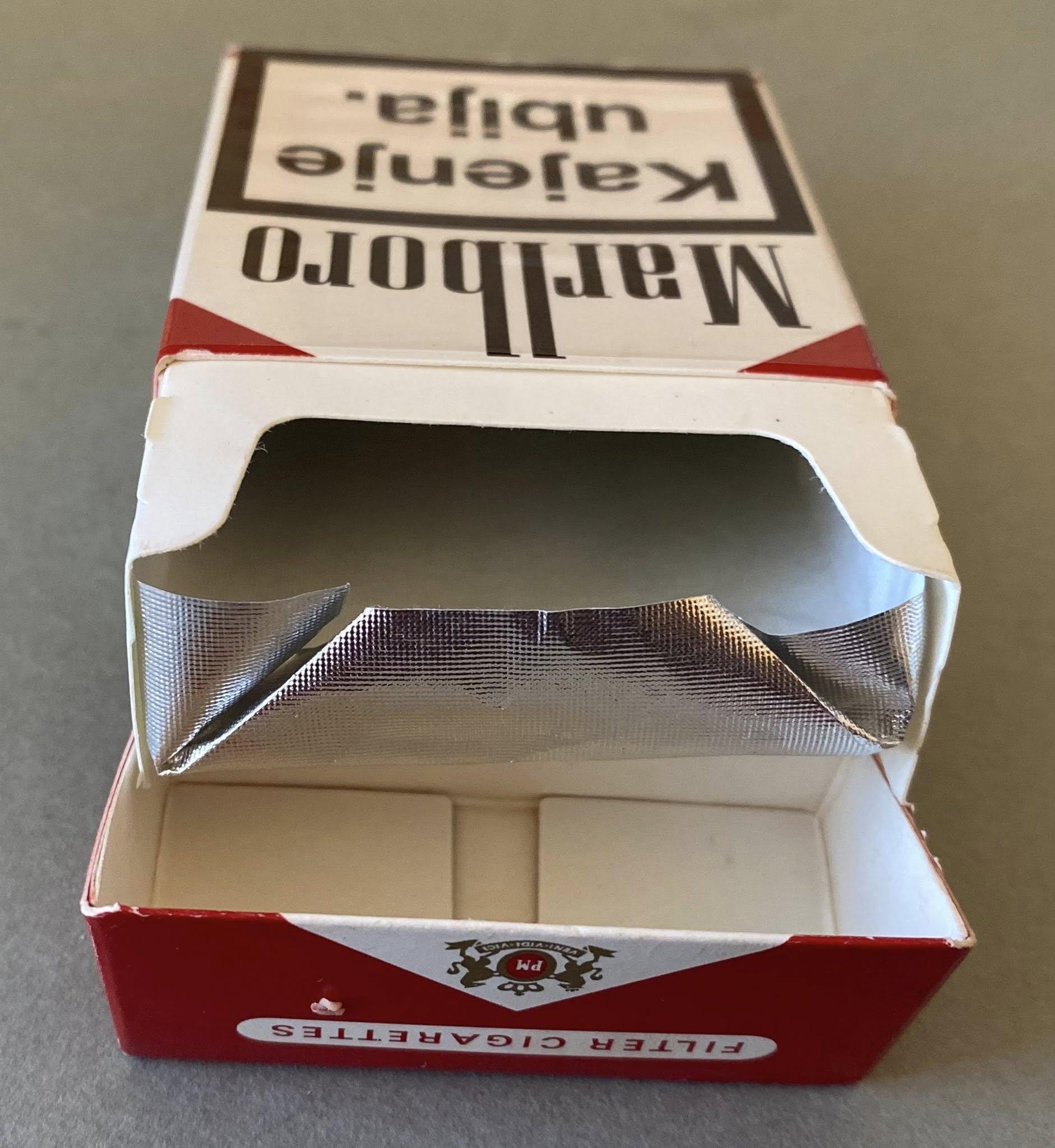 Vintage Empty Cigarette Pack Marlboro Red Slovenia Slovenian Tax Stamp PM Inc. Health Warning Collectible