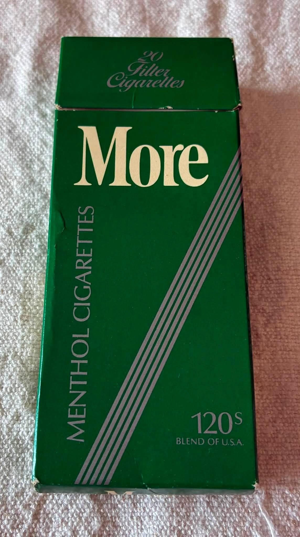 where can i buy more cigarettes Slim 120s Single Pack 1975 More Cigarettes Ad -