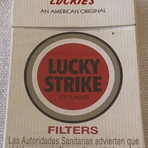 Vintage Lucky Strike Filters Filter Cigarette Paper Box Empty Cigarette Pack Zigaretten