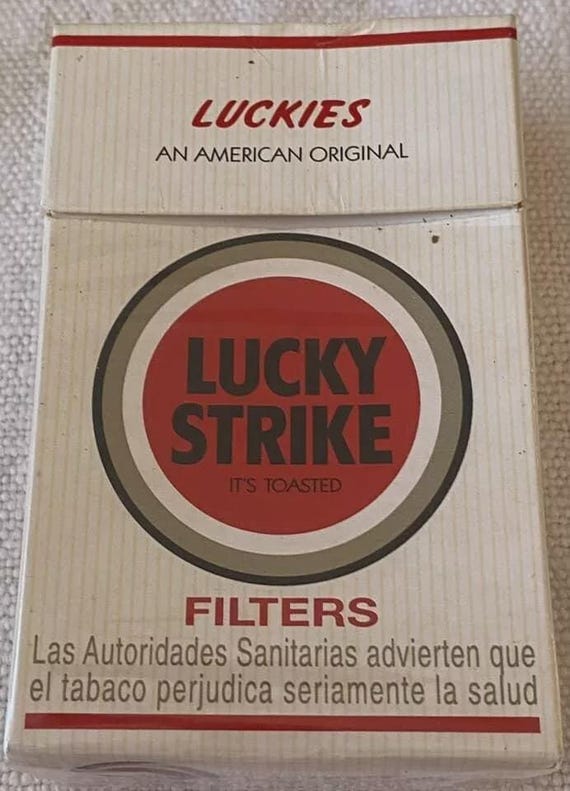 Vintage Lucky Strike Filters Filter Cigarette Paper Box Empty Cigarette Pack Zigaretten