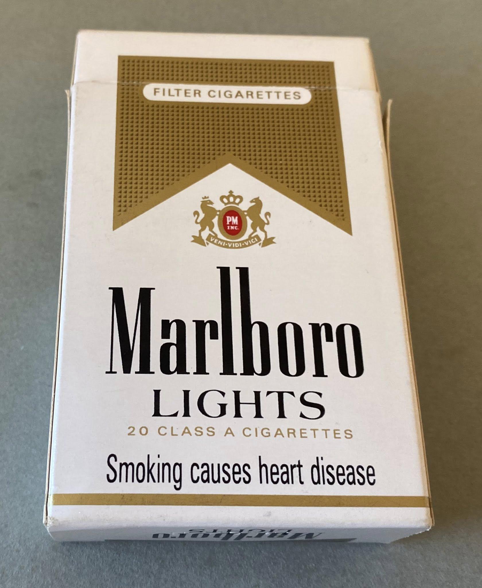 how much is a carton of marlboro light cigarettes Vintage Empty Cigarette Pack Marlboro Lights USA Made Filter 20 Class A  