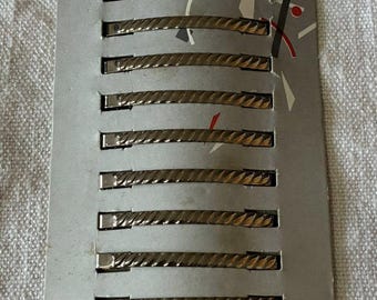 Fermagli per capelli vintage francesi Delcia, rimanenze di magazzino – Made in France, clip in metallo color argento, 56 mm – Nuovo, rimanenza di magazzino, classico fermaglio per acconciatura, rettangolare