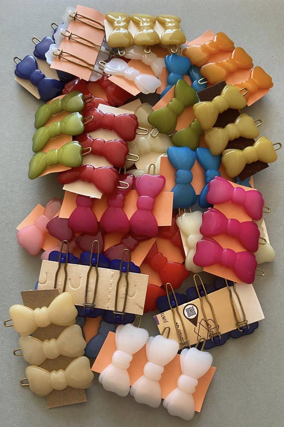 vintage Lucite hair barrettes pick  france clip Vintage French Lucite Barrette Hair Clip - Etsy main image 3