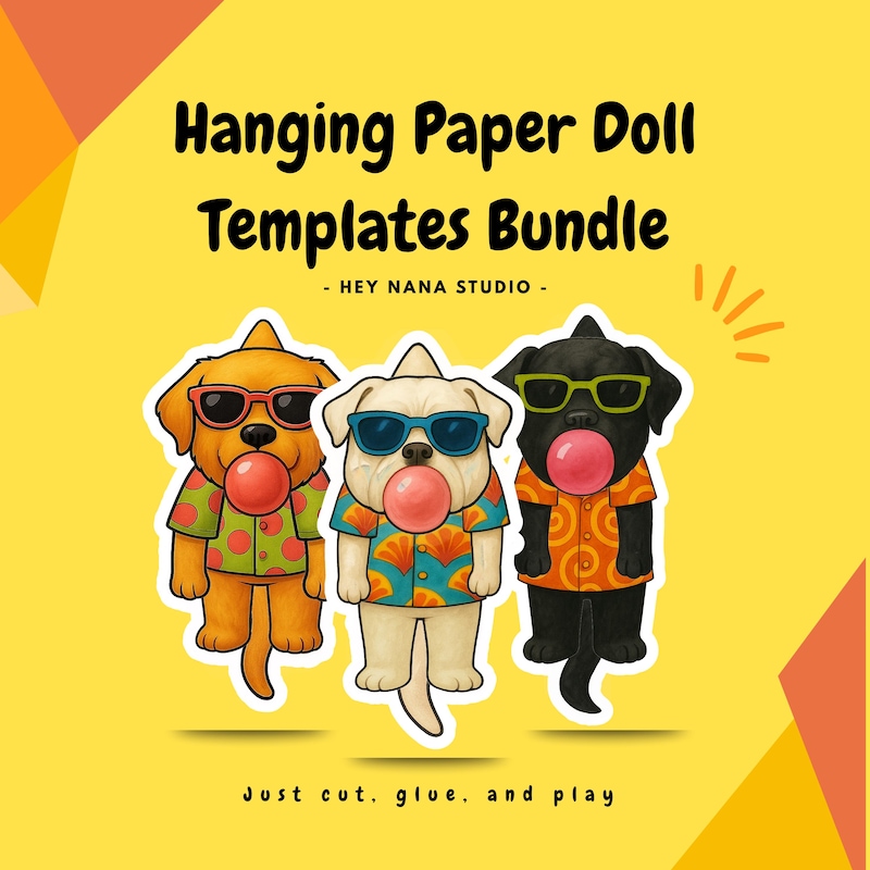 Hanging Paper Doll Template Etsy