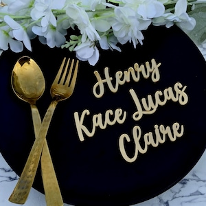 Gold Mirror place cards, Luxury Wedding Place Cards, Gold Mirror TAGS, Laser cut names, Acrylic Wedding place cards, Place Cards,