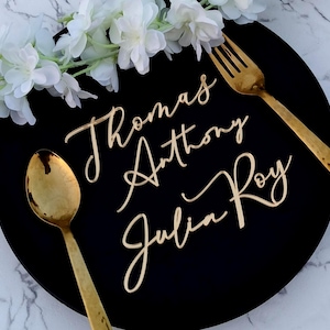 Gold Mirror place cards, Luxury Wedding Place Cards, Gold Mirror TAGS, Laser cut names, Acrylic Wedding place cards, Place Cards,