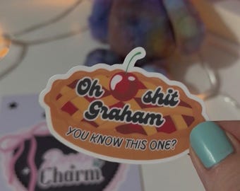 Oh s!!t Graham cherry pie, Hockey romance sticker, e-reader sticker, off campus