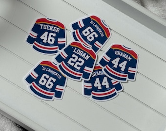 Hockey jersey sticker, journal, bookish, e-reader, off campus