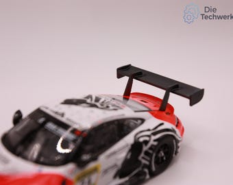 Flexi-Spoiler - Slotcar-Tuning für Carrera 132 – Porsche 911 GT3 R (992) – flexibler 3D-gedruckter Ersatzspoiler