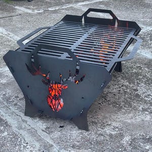 Travel Grill “Iron Deer” – Compact, Durable, Stylish, Versatile Foldable Grill | Collapsible grill | Portable BBQ grill | Detachable grill