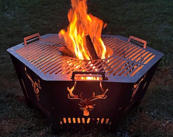 Foldable Fire Pit Grill: “Iron Deer” Portable Camping Cookware