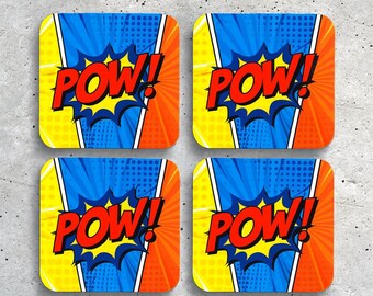 Retro Coaster - POW! Set of four