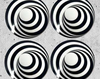 Op Art Coaster Set of four - Swirl