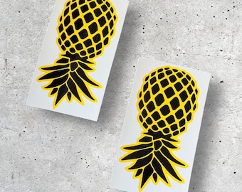 Upside down Pineapple stickers - Custom colours, large set of 2
