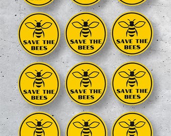 Save The Bees sticker set - Yellow