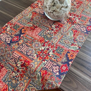 Anatolian Table Runner: Turkish Ethnic Print, Boho Home Decor